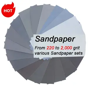 35pcs Sandpaper Set 220-2000 Grit, Dry/wet Use, Cuttable, Wood Furniture Finishing, Metal Polishing, Car Polishing, DIY Polishing