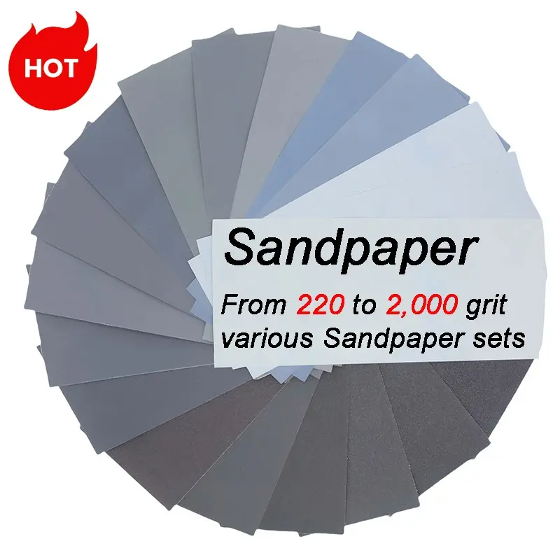 35pcs Sandpaper Set 220-2000 Grit, Dry/wet Use, Cuttable, Wood Furniture Finishing, Metal Polishing, Car Polishing, DIY Polishing, Home, Polishing Tool Set, Polishing Kit