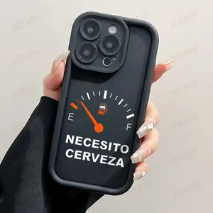 NECESITO CERVEZA Pattern iPhone Case for iPhone 16 15 14 13 12 11 Pro Max Plus - Black