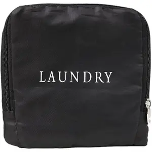 Miamica Foldable Travel Laundry Bag, Black & White – Measures 21” X 22” When Fully Opened – Foldable Laundry Bag with Drawstring Closure – Durable, Lightweight Travel Accessories Miamica Luggage Child Code