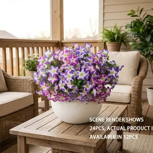 10pcs Colorful Artificial Flowers | Multi-Colored Morning Glory and Daisy Blooms for Outdoor and Indoor Decor, Suitable for Luxury Homes, Offices, Hotels, Weddings, and Seasonal Celebrations