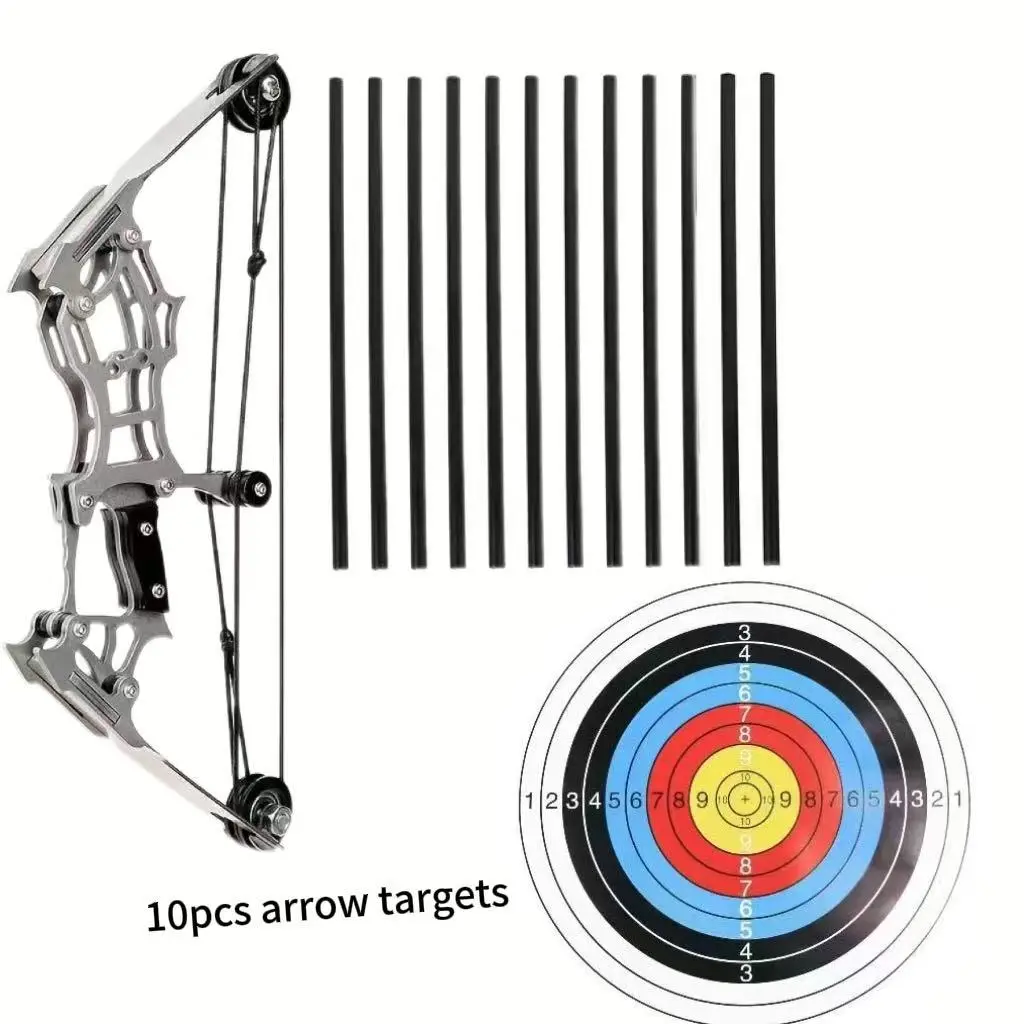 7.4 Inch Mini Composite Bow Set, Archery Target Shooting, Portable Bow, Backyard Shooting, Casual Archery, Compact Design, High Quality Arrows, Complete Set