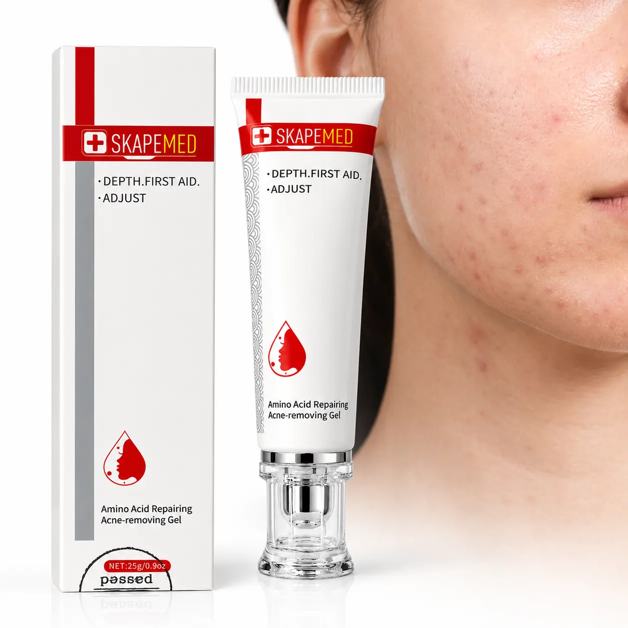 SKAPEMED Amino Acid Facial Repairing Essence gel, Gentle Non-Irritating Formula for Blemish-Prone & Breakout-Prone Skin, Pore Clarifying & Redness Soothing, Fades Look of Post-Blemish Dark Spots,Sensitive Skin,After-sun repair,Serums,Mild