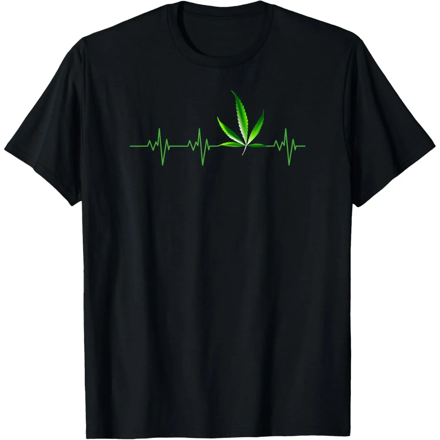 Weed Shirts for Men & Women Marijuana Leaf Heartbeat Gift T-Shirt,Made in USA