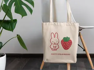 Miffy Strawberry Tote Bag - Red Outline Design - Cute and Stylish Carryall