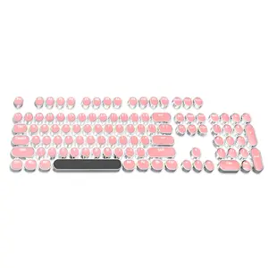 Basaltech 104 Custom Keycaps for Retro DIY Computer Keyboard Keycaps Replacement Round Keycaps for Gaming Typewriter Keyboard Removable Keycaps