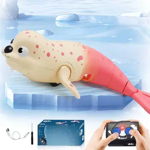 Pool Toys Amphibious Remote Control Seal on Land Water 2.4Ghz Rechargeable Battery Remote Control Shark for Pool Robot Toys for Kids 8-12 Years Old Boys Girls 8,9,10 Upgrade Version Pink