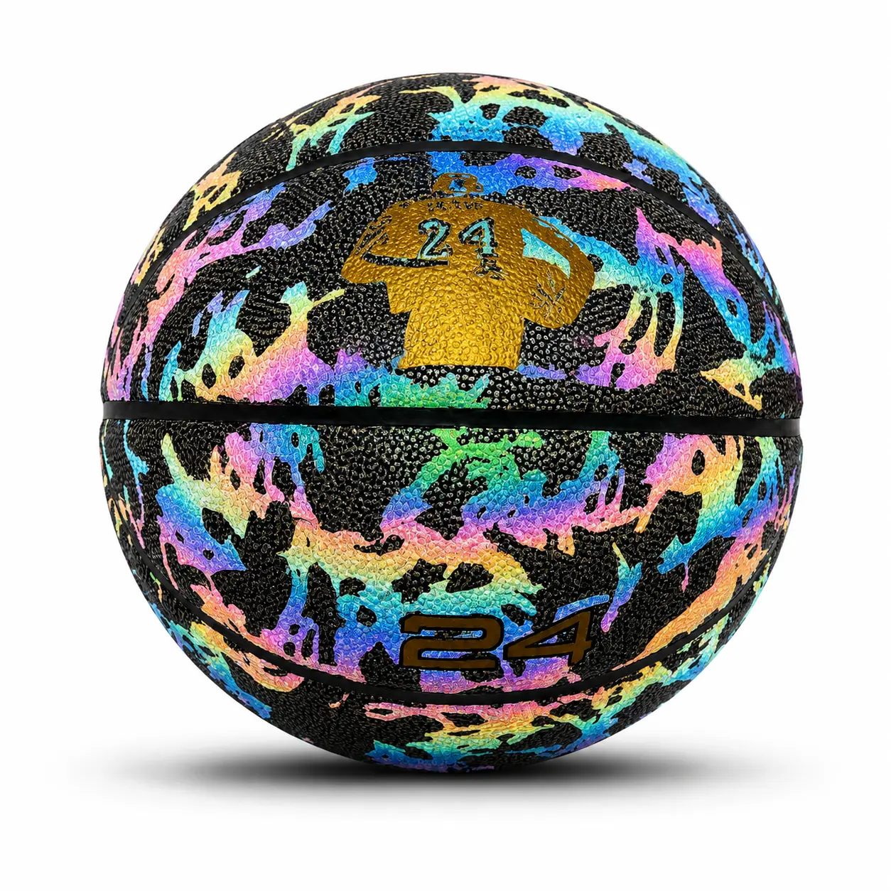 Reflective Basketball, 9.67 Inch Reflective Basketball , Made Of Durable PU Material, Suitable for adolescent outdoor basketball activities, it can be given as a gift
