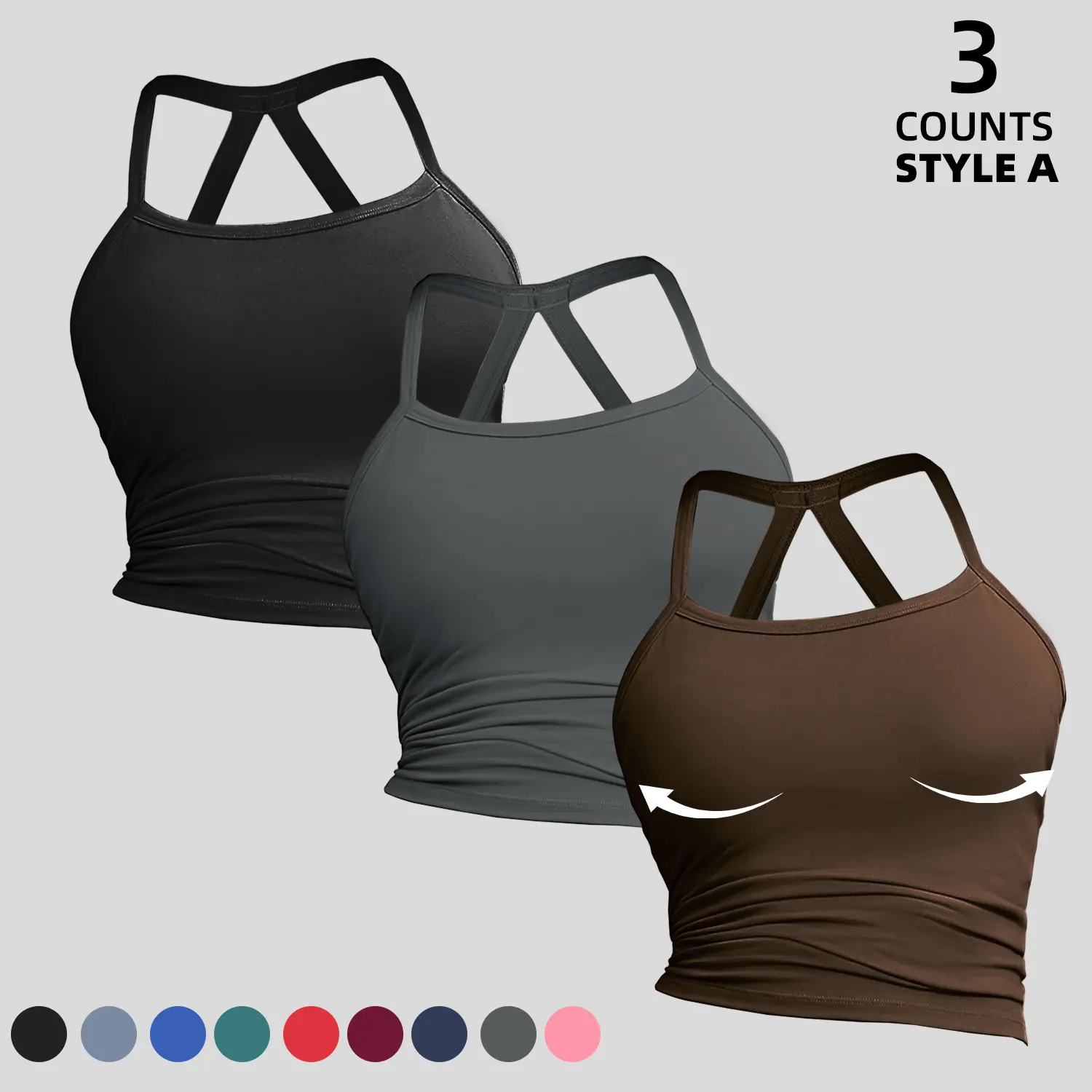 3 pcs - Style A-Black-Gray-Coffee