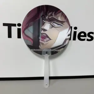 Kakyoin fan, JOJO Kakyoin eating cherries, transparent and iridescent grating fan, portable merchandise/accessory.