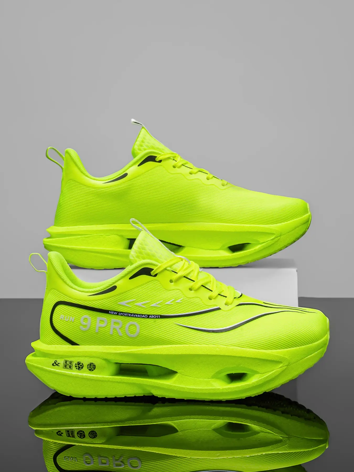 New Racing Carbon Board Running Athletic Shoes, Full Sole Hollow Out Shock Absorption, Breathable Sport Sneakers, Marathon Training, Casual Wear, Sports Running Shoes