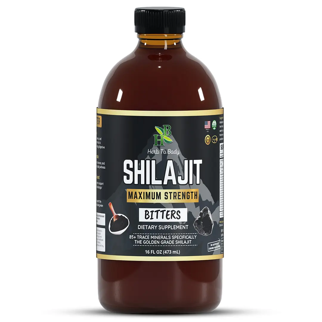 Herb To Body Shilajit Bitter | Wildcrafted 16oz Herbal Tonic
