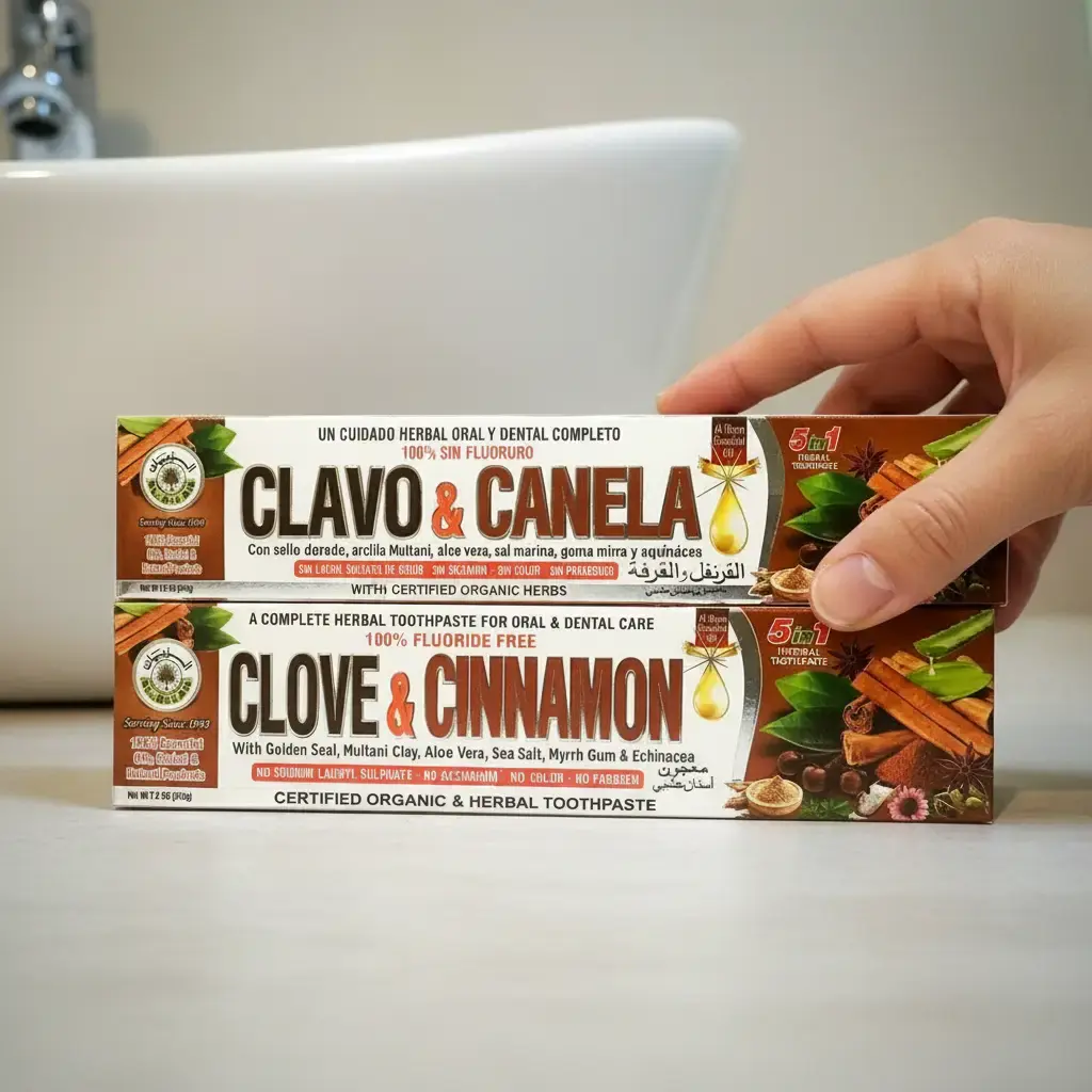 CLOVE & CINNAMON ORGANIC TOOTHPASTE - AL RIYAN 100%Natural Pack of 2