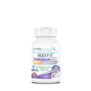 KAPPA NUTRITION Sleep 5, Bedtime Supplement, Naturally Sourced Ingredients for Easier Bedtime, 60 Non-Habit Forming Vegan Capsules, Herbal Supplement with Melatonin, Valerian Root, Chamomile Non-GMO Dietary Healthcare