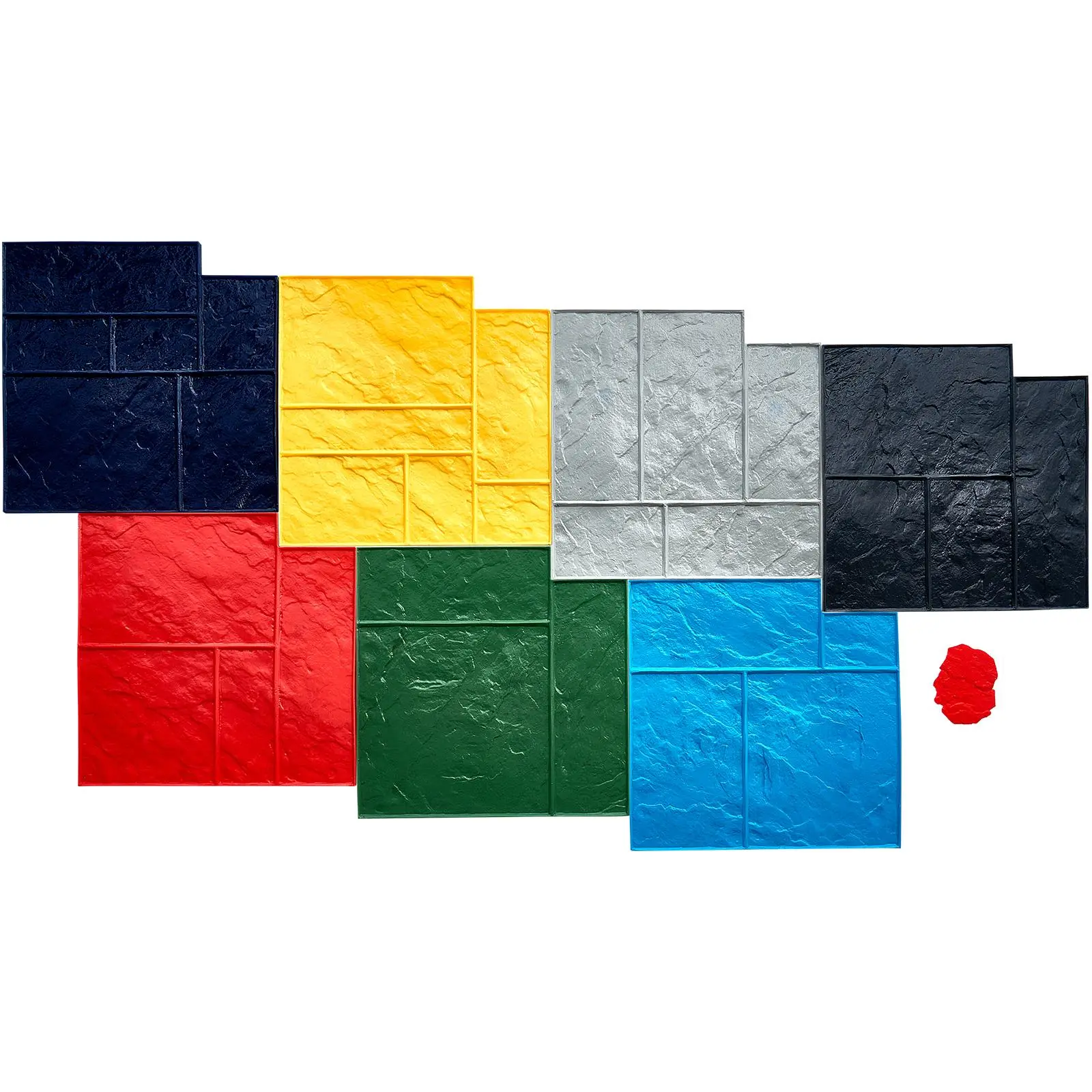 【SummerFinds】VEVOR Concrete Stamps Mat,  , 24 x 24 in, 7 pcsConcrete Texturing Skin Polyurethane Stamp Stone Tile Texture Mat, Slate floor Imprint Seamless Stamp Concrete Molds for Outdoor Decorative, Muti-color