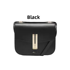 Branded Minimalist Square Crossbody Bag, Retro Bar Gold Hardware Shoulder Purse, Elegant Compact Daily Saddle Bag for Women Punk Style Studded Suede Single