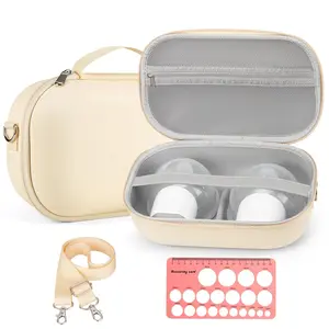 Breast Pump Storage for Hands-Free Breast Pumps with Nipple Ruler, Wearable Breast Pump Case Compatible with Momcozy/Willow/eufy/Security/Medela/Bluefair Wearable Breast Pumps