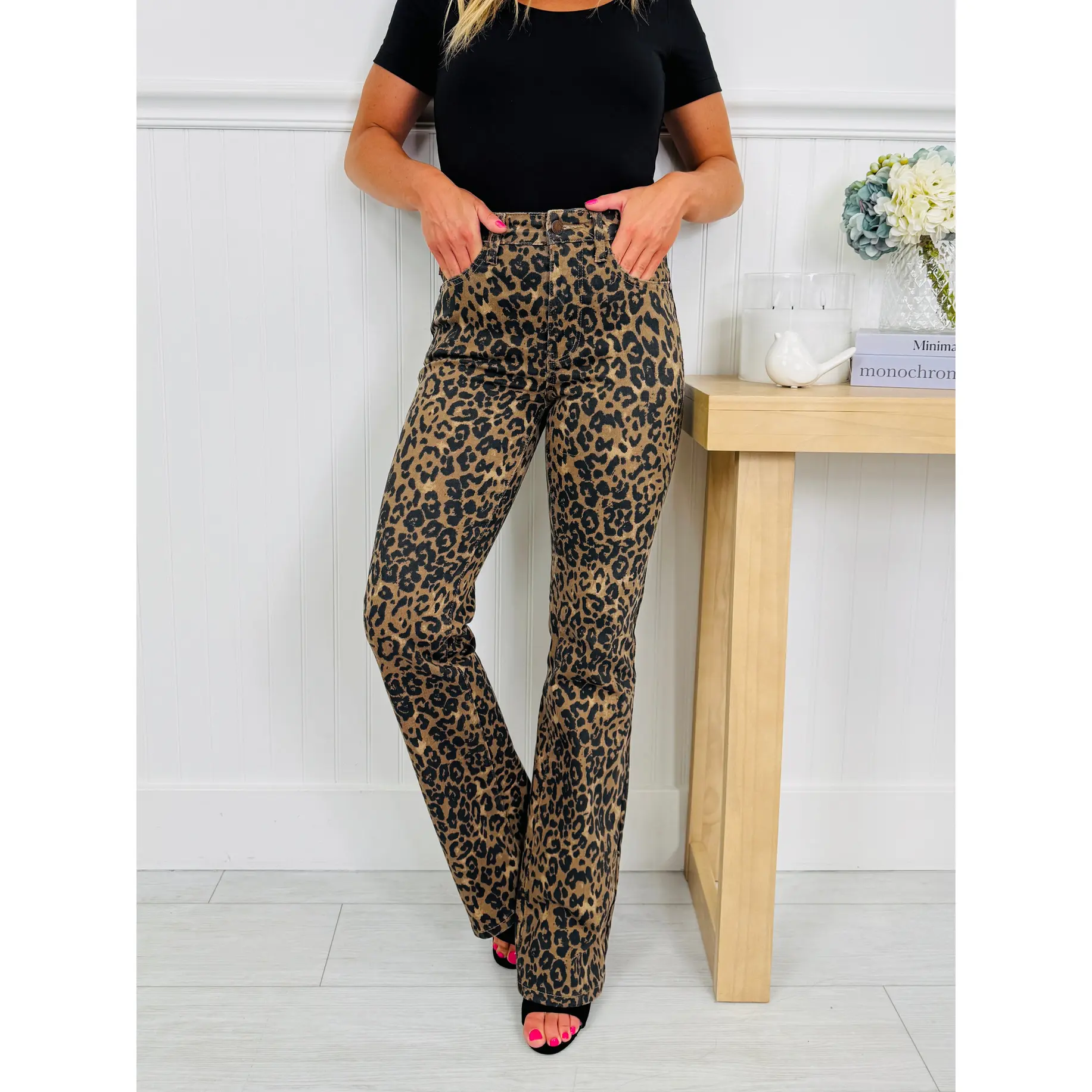 Judy Blue Leveled Up Leopard Bootcut Jeans