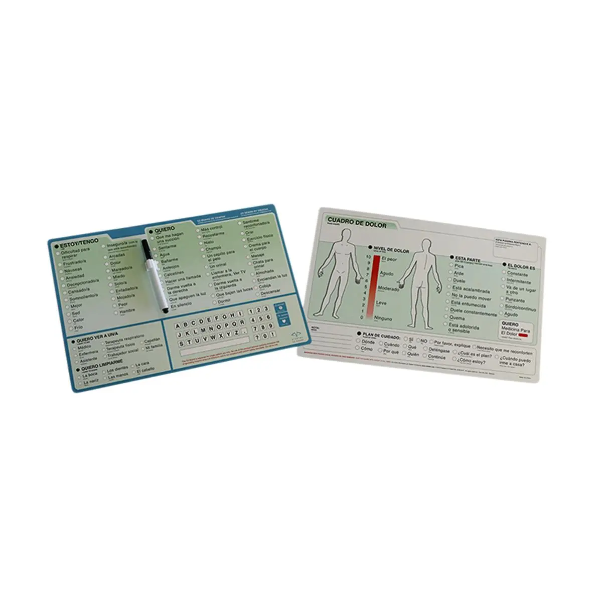 212 MAIN Spanish Text and Diagram Communication Aid, Picture Chart for Patients and Caregiver Interactions, Bilingual