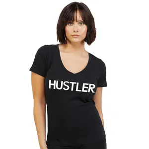 HUSTLER Classic Logo V Neck Tee