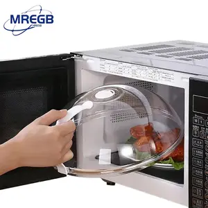 MREGB Anti-Splatter Microwave Food Cover with Easy-Grip Handle | Reusable, BPA-Free, Clear Steam Vent Lid | Must-Have Modern Kitchen Gadget for Mess-Free Cooking