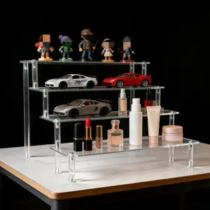 1 Set Of Multifunctional Acrylic Ladder Display Stand, Suitable For Personal Collection And Commercial Storage Display, High Transparency, Sturdy, Suitable For Cosmetics, Collectibles, Cupcakes, Suitable For All Scene Display Stands