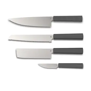 Butterfork 4-Piece Purest Knife Set, Modern Knife Set for Professional and Home Chef, Dark Grey