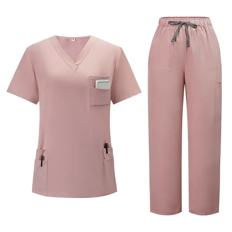 New Arrival Medical Scrubs Uniform Set for Nurses Doctors Surgical Scrub Top with Straight Leg Pants Durable Work for Hospital Operating Room Clinic Dental Vet Medical Students Daily Work Training Use