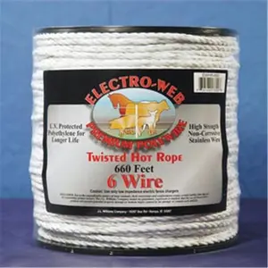 Powerfields  .25 in. Hot Rope White 660 ft. Roll