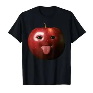Funny Meme Apple T-Shirt Funny T-Shirt Soft Cotton Crew Neck Tee Summer Soft Unisex Stylish Fashion Casual Breathable Cotton T-Shirt Funny Apple Short Sleeve good  graphic  tees