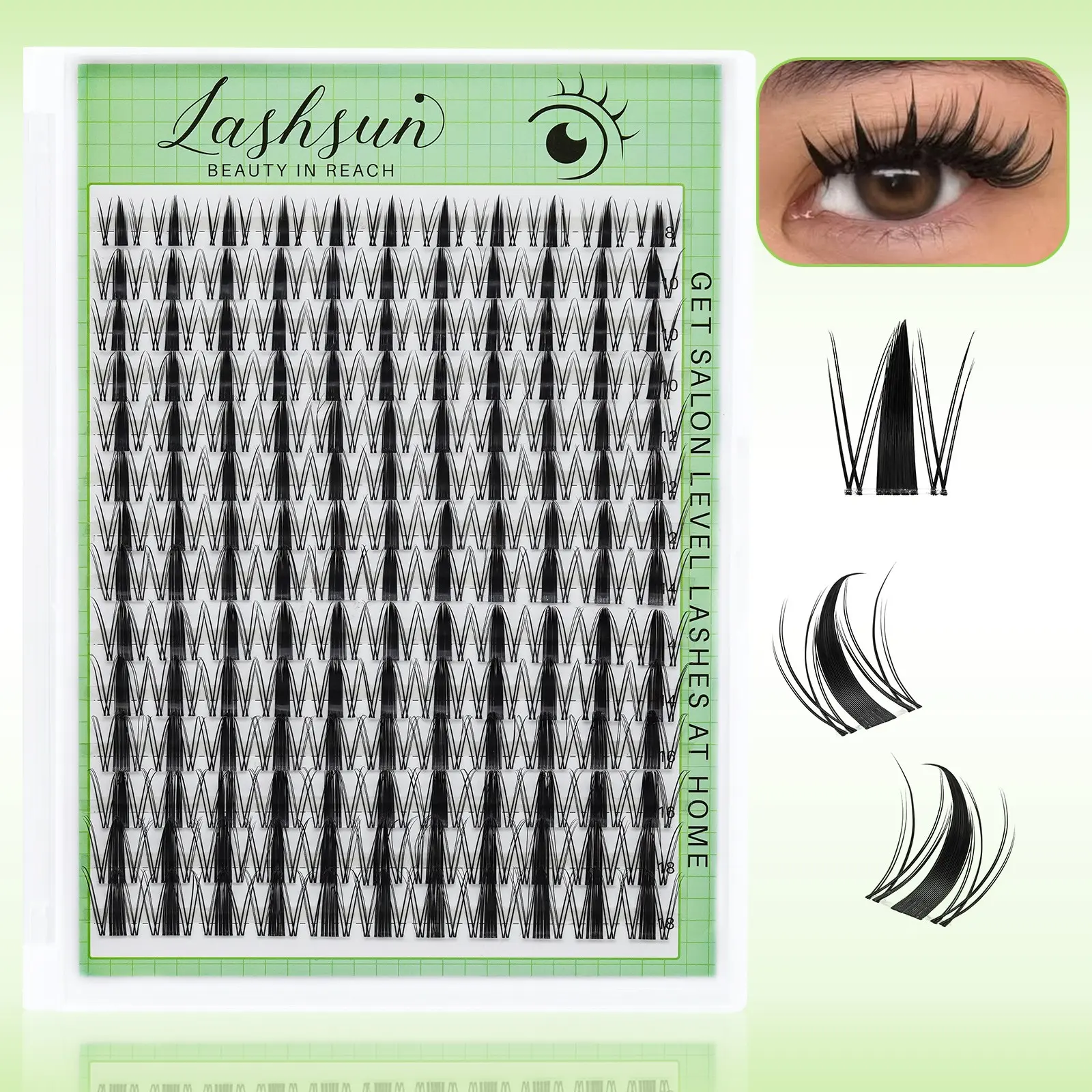 Fairy Lash Clusters Mixed 8-18mm Manga Eyelash Clusters D Curl - WideSpan DIY Eyelash Extensions Wet-Look Spiky Anime Lashes Volume Individual Lash Fake Eyelashes Clusters Kit Wispy Volume Set Invisible Lash Band, Cosmetic False Lashes