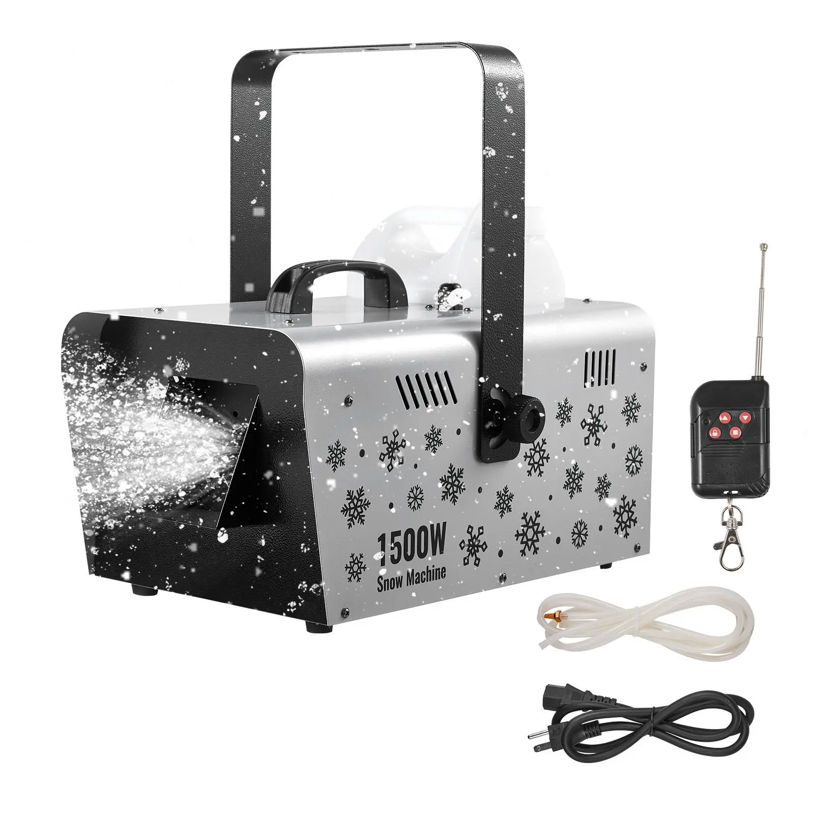 【SummerFinds】VEVOR Snow Machine, 1500W Handheld/Hanging Snow Maker By Wireless Remote Control, Portable Snowmaking Machine, High Output Snowflake Maker with 5L Tank for Christmas Party Wedding Stage Effects