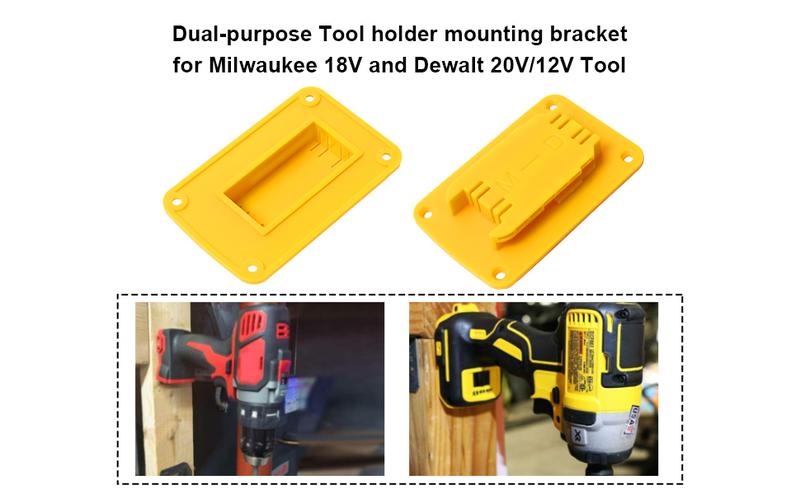 Tool Holders for Dewalt 20V/12V Drill Tool Mount Fit for Milwaukee M18 Tools Yellow