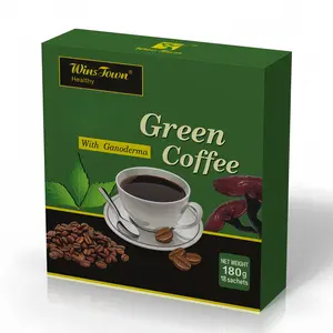 WinsTown  Green Coffee Bean Extract Powder - Gluten-Free Green Coffee Bean Extract Supplements with 10 Natural Blends, Instant Coffee,180g (18 Sachets)
