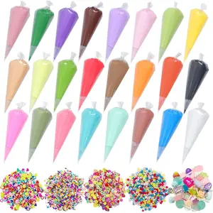 24 count 100g Decoden Cream Kit  Whipped Cream Glue Clay Summer Craft DIY Decorations Rainbow Themed Cream DIY Making Art Craft Kit for Handmade Phone Case Mirror  Accessories