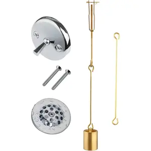 Tub Drain Linkage Assembly with Trip Lever and Strainer , Fit for Trip Lever Bath Tub Waste and Overflow Drain by Artiwell