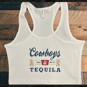 Cowboys & Tequila Cropped Tank Womenswear Tops Tube Underwear