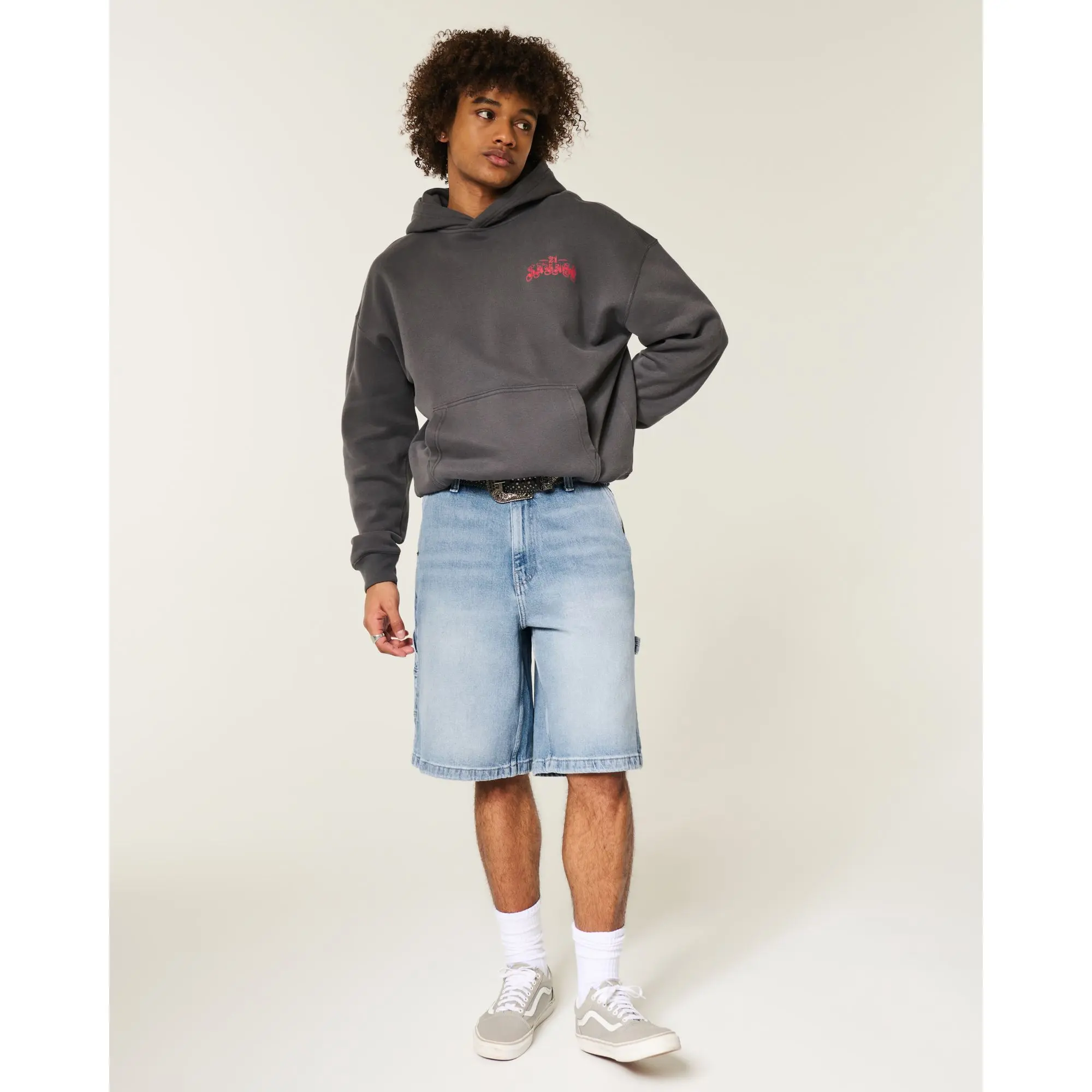 Hollister Medium Wash Super Baggy Painter Jean Shorts - TikTok Shop