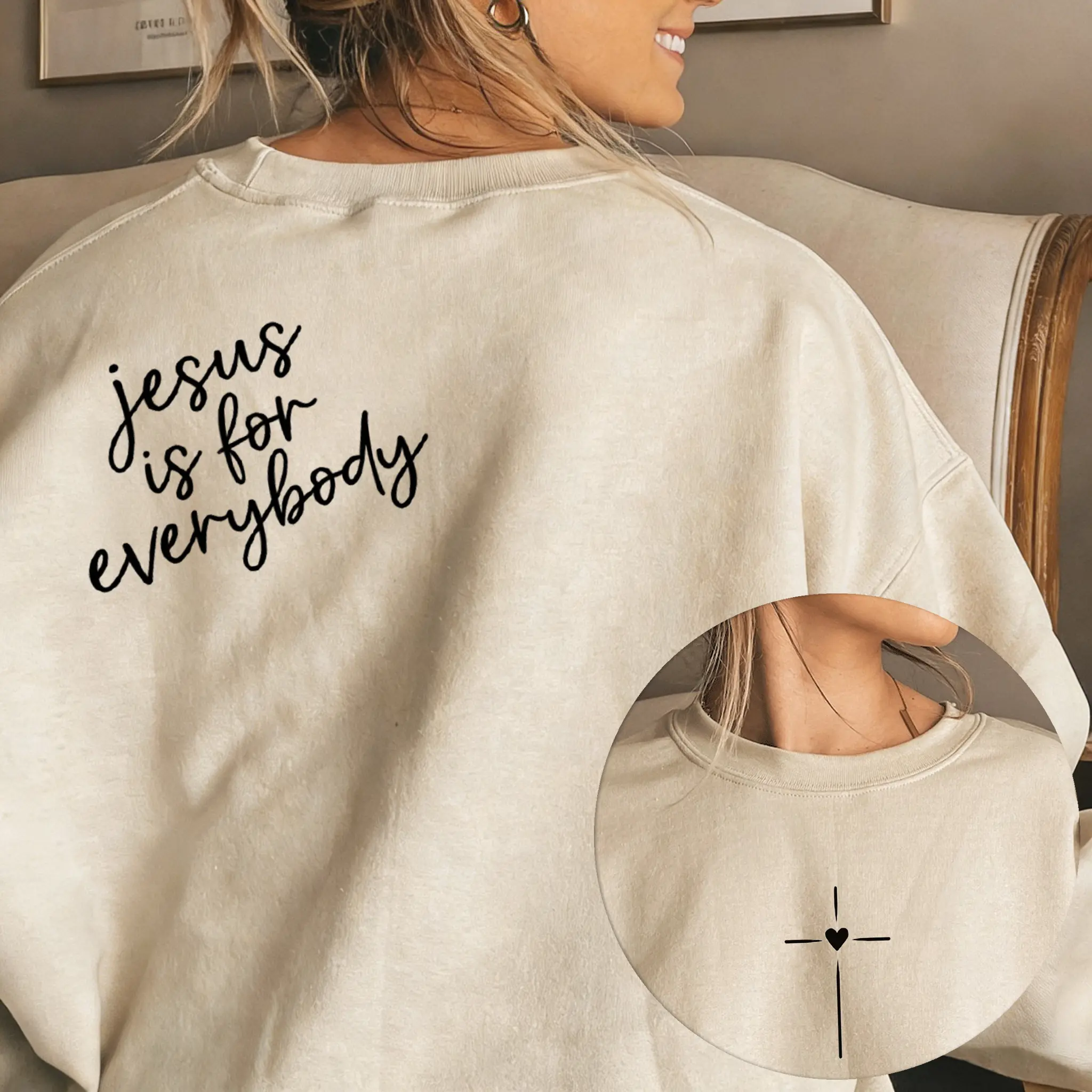 Women's Faith Graphic Oversized Crewneck Tops - Breathable Cotton Round Neck Casual Pullover, Comfortable Fit T-shirt, Soft, Unisex, Tshirt, Cold Wash, Do Not Dry Clean, Faith Print, All Seasons, Fashion, Single Print, Breathable Light, Lightweight, Loose