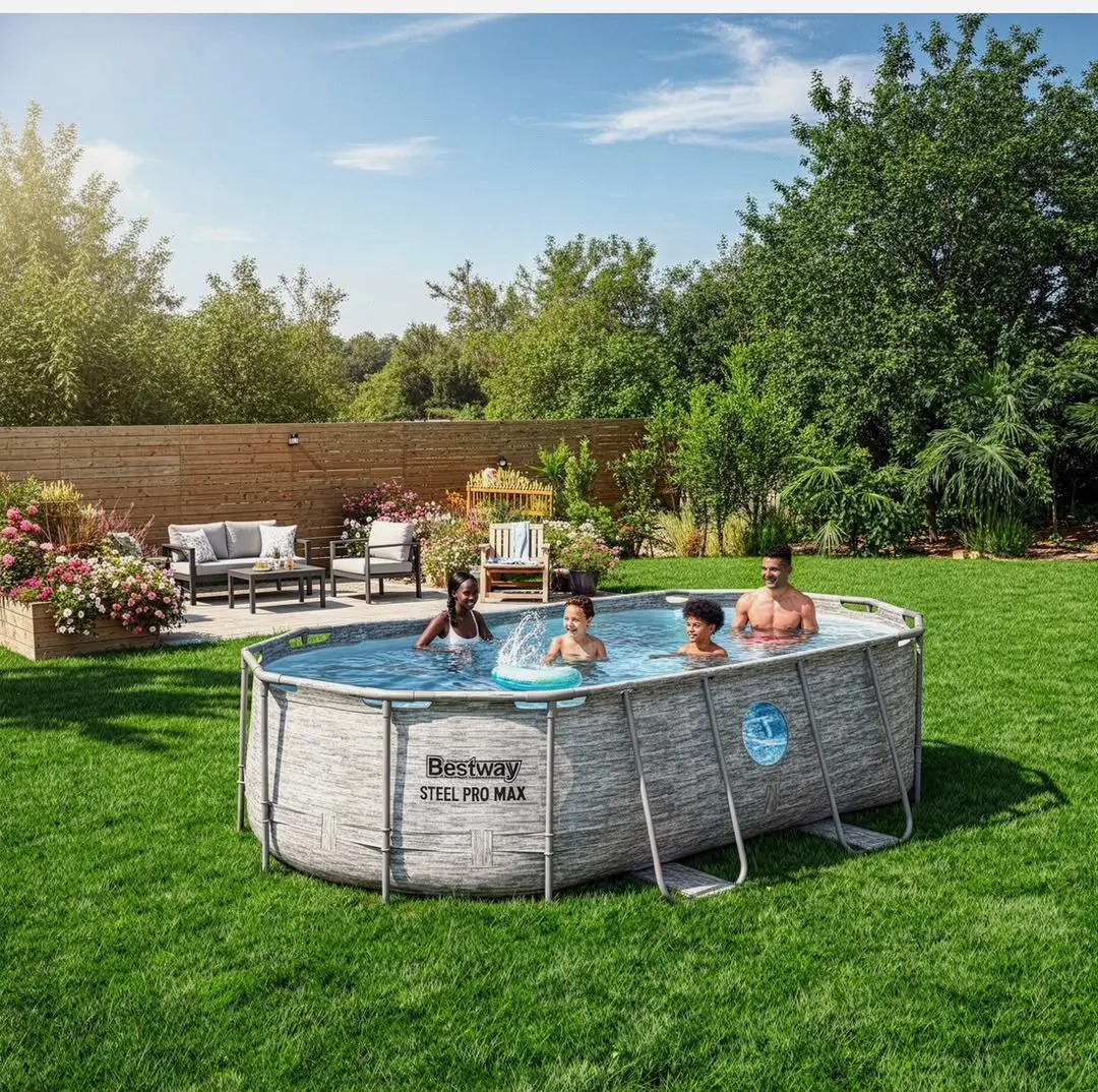 Bestway Power Steel Swim Vista 14' x 8'2" x 39.5" Above Ground Swimming Pool Set