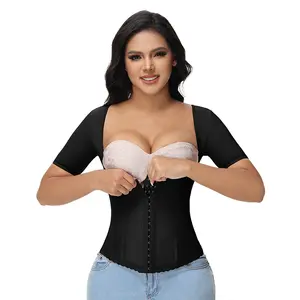 Curveshe Back Support with Sleeves Hook Eyes Control Shapewear Vest