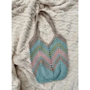 Crochet Pastel Market Tote
