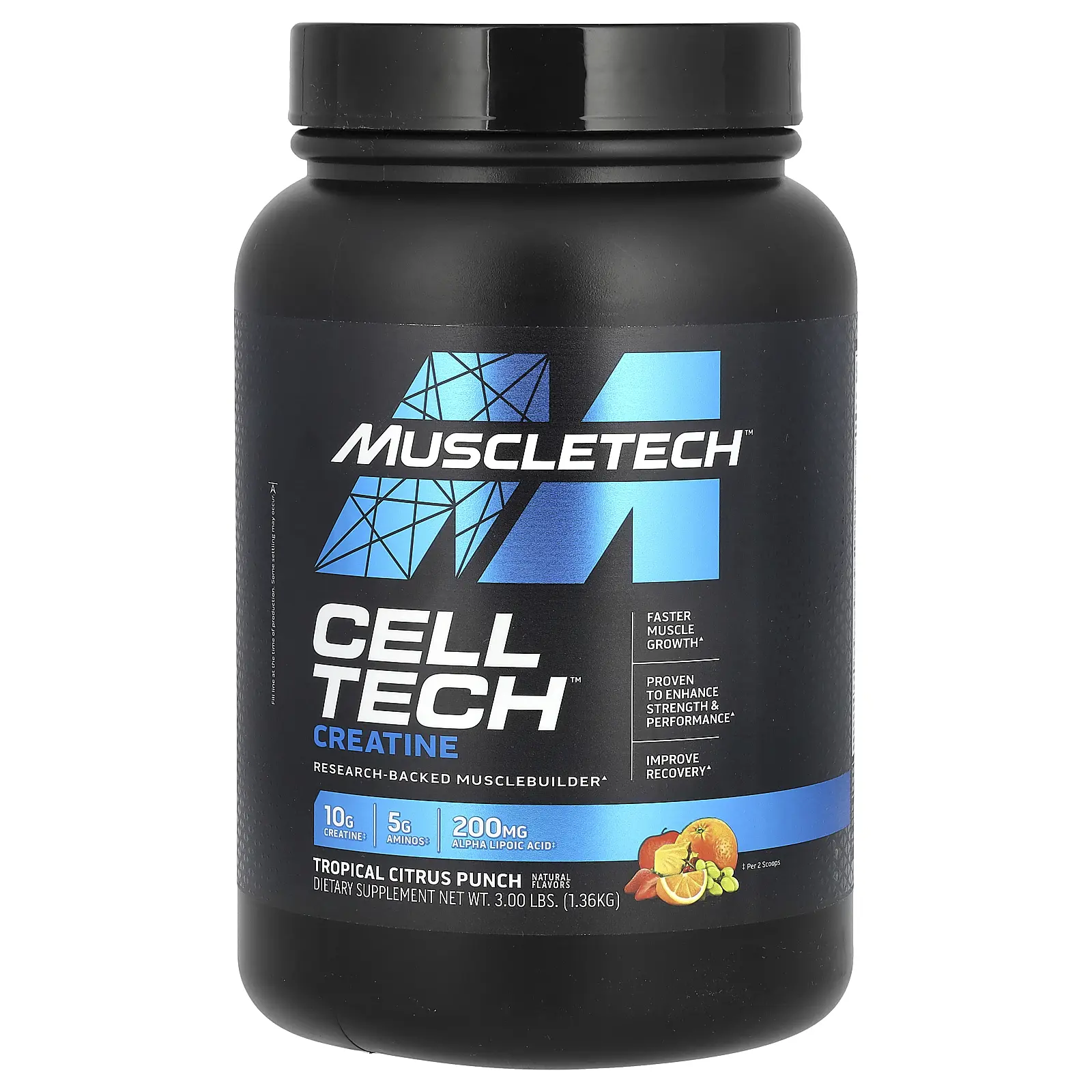 MuscleTech Cell-Tech™ Creatine, Tropical Citrus Punch, 3 lbs (1.36 kg)
