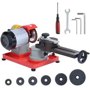summervibes VEVOR Circular Saw Blade Sharpener, 370W 3600RPM Rotary Angle Mill Grinder, Saw Blade Grinding Sharpening Machine with 6 Saw Centerings, 5-inch Grinding Wheel for Carbide Tipped Saw Blades, Cast Iron, 370W Motor