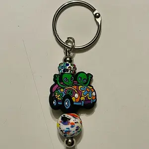 Groovy Alien Ride Beaded Cup Charm - Peace, Love & Outer Space