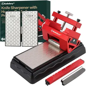 -side Chisel Sharpening Kit, Sharpening Stones Knife Sharpener with Honing Guide Protractor for Chisel Woodworking Tools (600/1200 Grit)