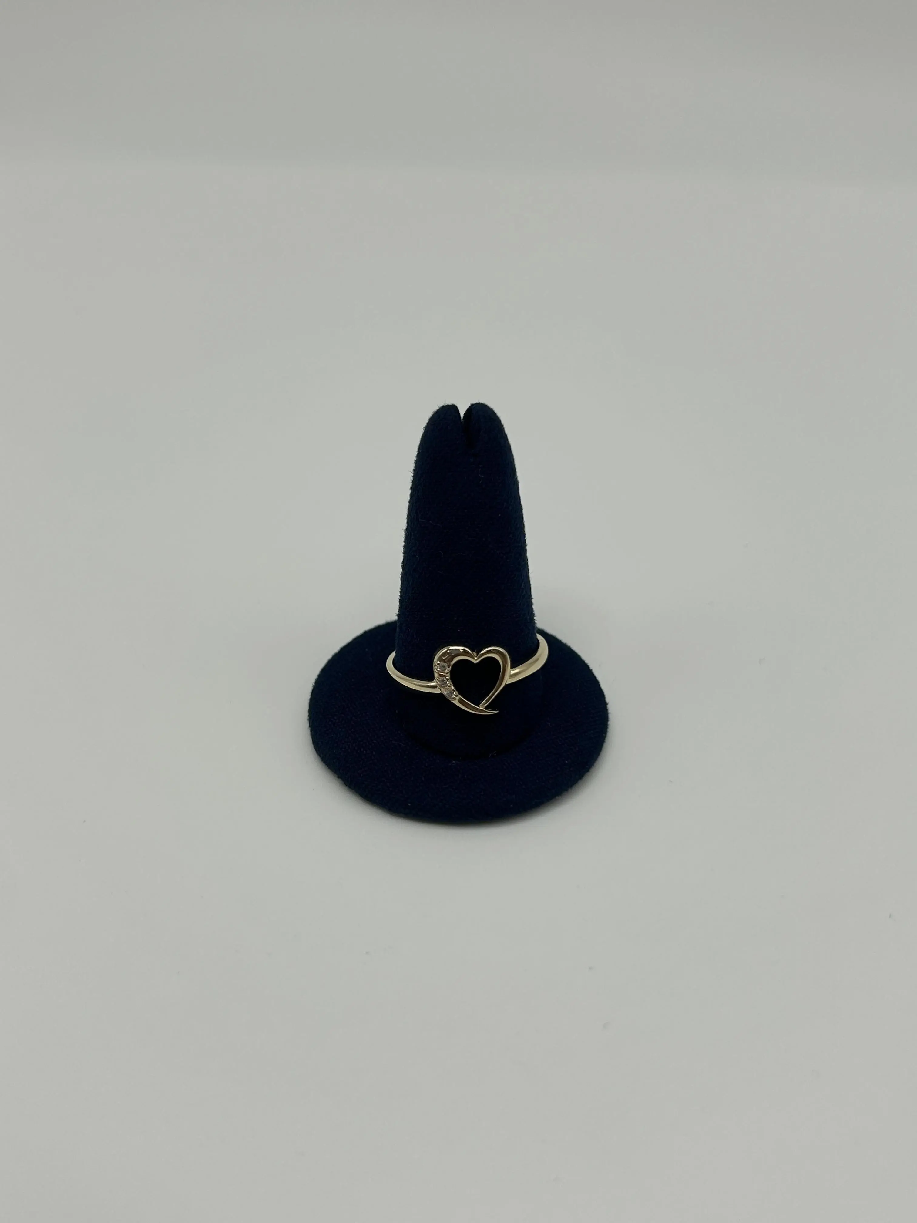 14K Gold CZ Heart Promise Ring