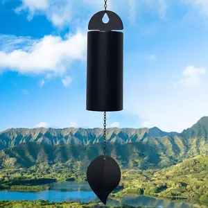 Deep-Resonance Bell - Memorial Wind Chime Sympathy Large Single Tube Wind Chimes,Deep Tone Soothing Melodic Hanging Wind Bell Decoration,Low Pitch Serenity Memorial Gift for Outside Garden Patio Metal Wall Ornaments Hangable