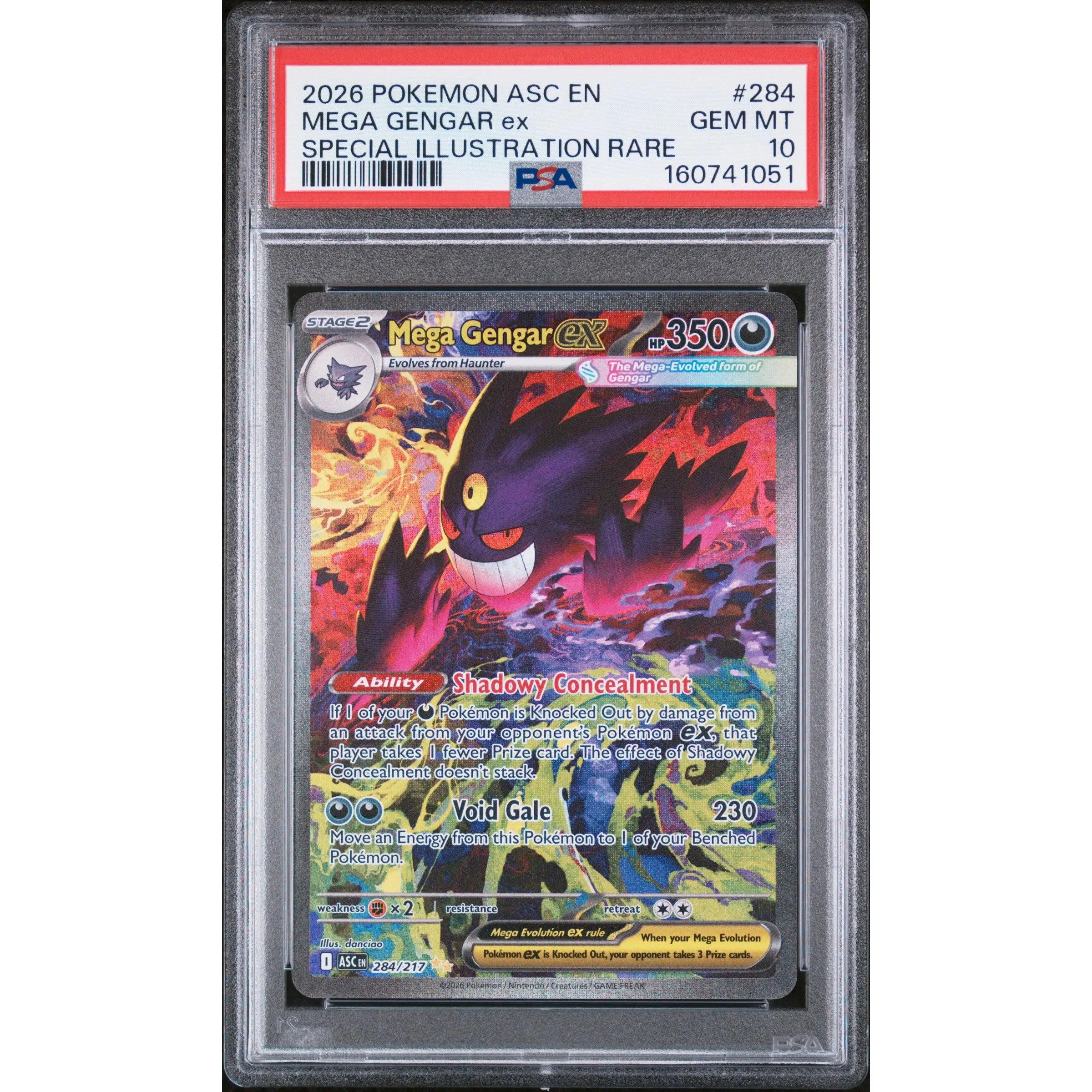 2026 Pokemon Ascended Heroes Mega Gengar Ex 10 PSA #284