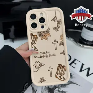 Western Boots Collage Pattern Man's Phone Case for iPhone 16 15 14 Pro Max 13 12 11 XR XS Plus E Shockproof Drop Protection Rugged Durable Silicone Cover Cellphone Protective Smartphone Casing gift for her men's cool gadgets iphone 17 pro max cases girls